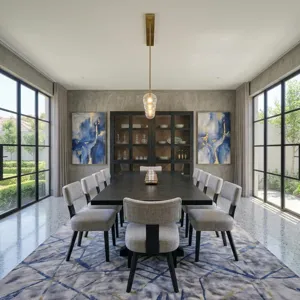 Uptown Dining Table w/Leaves and Herringbone