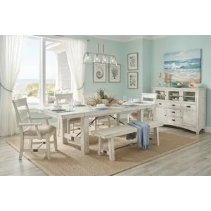 MARINA White Sand Side Chair, Cushion Seat