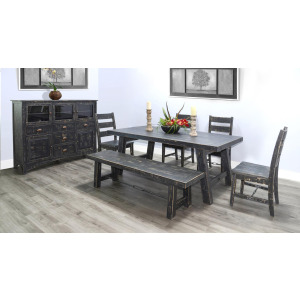 MARINA Black Sand Dining Table w/ Turnbuckle