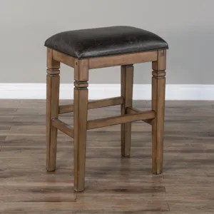 DOE VALLEY 30"H Backless Stool, Cushion Seat