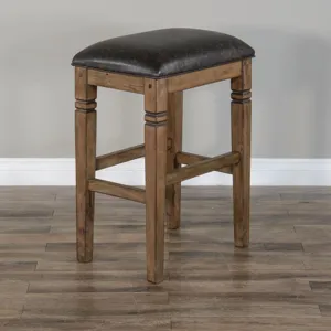 DOE VALLEY 30"H Backless Stool, Cushion Seat