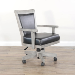 Alpine Grey Game Chair w/ Casters, Cushion Seat & Back