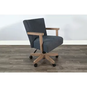 Gibson Game Chair w/Arms & Casters, Cushion Seat & Back