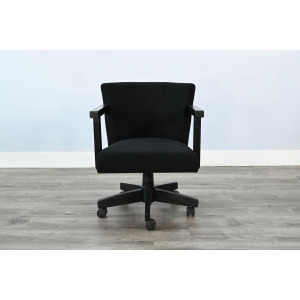 Gibson Game Chair w/Arms & Casters, Cushion Seat & Back