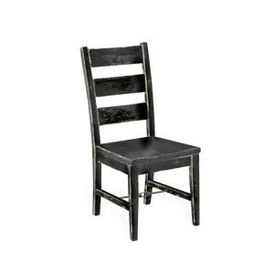 MARINA Black Sand Ladderback Chair w/ Turnbuckle, Wood Seat