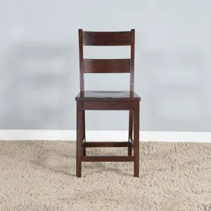 TUSCANY 24"H Ladderback Barstool, Wood Seat
