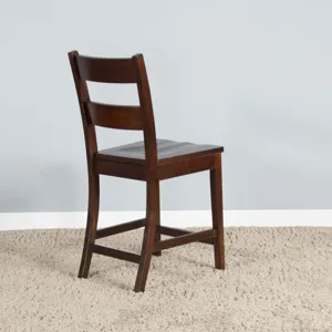 TUSCANY 24"H Ladderback Barstool, Wood Seat