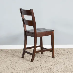 TUSCANY 24"H Ladderback Barstool, Wood Seat