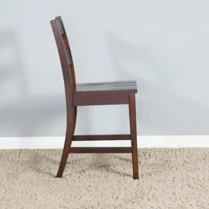 TUSCANY 24"H Ladderback Barstool, Wood Seat