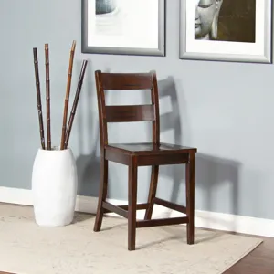 TUSCANY 24"H Ladderback Barstool, Wood Seat