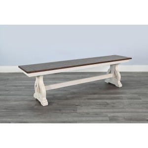 Charleston Dining Bench, Wood Seat