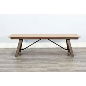 Boulder Dining Bench, Wood Seat