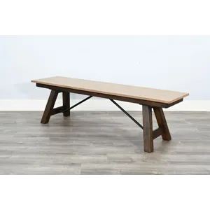 Boulder Dining Bench, Wood Seat