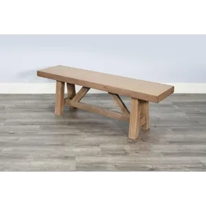 Whitefish Dining Bench, Wood Seat