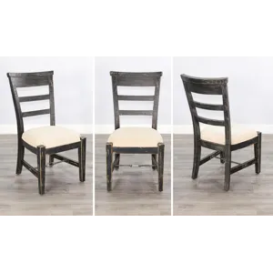 MARINA Black Sand Side Chair, Cushion Seat
