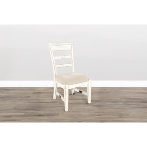 MARINA White Sand Side Chair, Cushion Seat