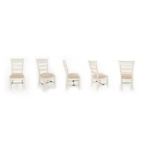MARINA White Sand Side Chair, Cushion Seat