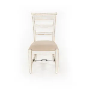 MARINA White Sand Side Chair, Cushion Seat