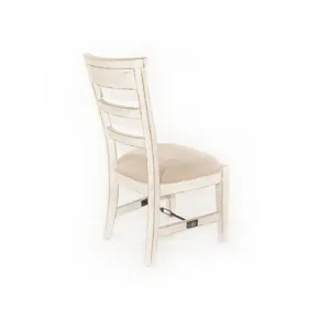 MARINA White Sand Side Chair, Cushion Seat
