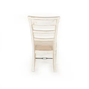 MARINA White Sand Side Chair, Cushion Seat