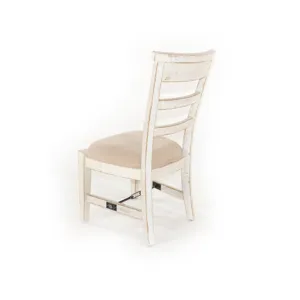 MARINA White Sand Side Chair, Cushion Seat