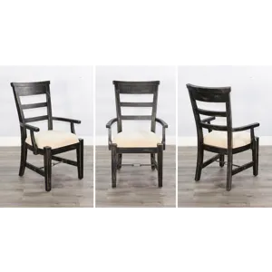 MARINA Black Sand Arm Chair, Cushion Seat