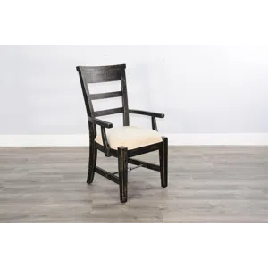 MARINA Black Sand Arm Chair, Cushion Seat