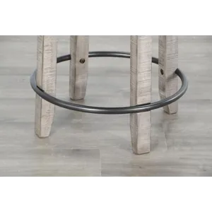 ALPINE GREY 24"H Swivel Barstool, Cushion Seat