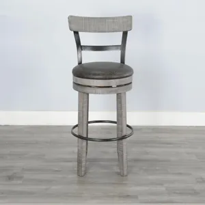 30"H Swivel Barstool, Cushion Seat