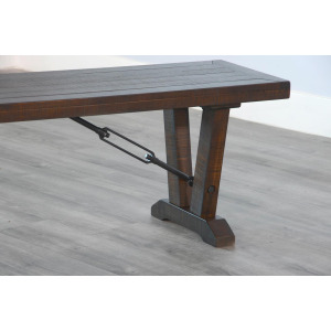 HOMESTEAD Bench w/ Turnbuckles, Wood Seat