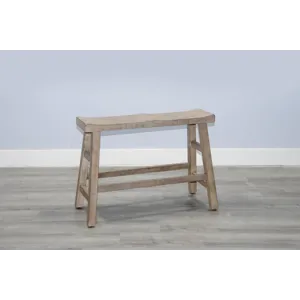 MARINA Beach Pebble 24"H Bench, 9" Wood Seat