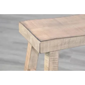 MARINA Beach Pebble 30"H Bench, Wood Seat