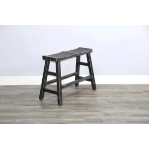 MARINA Black Sand 24"H Bench, 9" Wood Seat