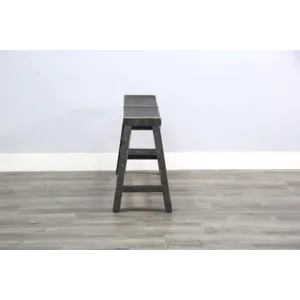 MARINA Black Sand 24"H Bench, 9" Wood Seat