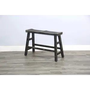 MARINA Black Sand 24"H Bench, 9" Wood Seat