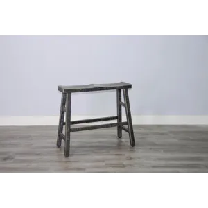 MARINA Black Sand 30"H Bench, Wood Seat