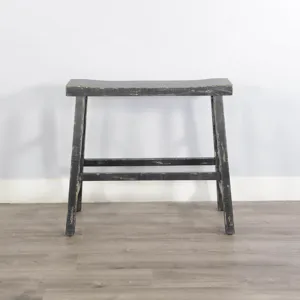 MARINA Black Sand 30"H Bench, Wood Seat