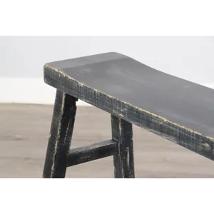 MARINA Black Sand 30"H Bench, Wood Seat