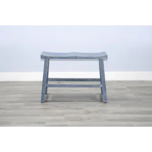 MARINA Ocean Blue 30"H Bench, Wood Seat