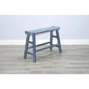MARINA Ocean Blue 30"H Bench, Wood Seat
