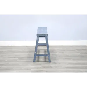 MARINA Ocean Blue 30"H Bench, Wood Seat