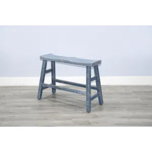 MARINA Ocean Blue 30"H Bench, Wood Seat