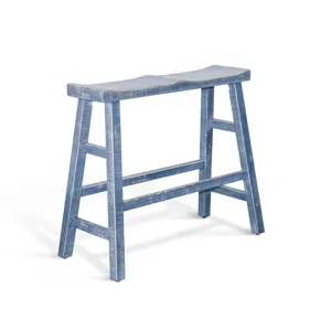MARINA Ocean Blue 30"H Bench, Wood Seat