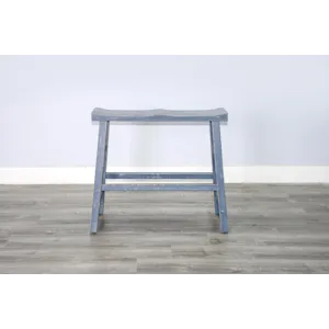 MARINA Ocean Blue 30"H Bench, Wood Seat