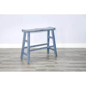 MARINA Ocean Blue 30"H Bench, Wood Seat