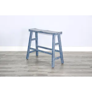 MARINA Ocean Blue 30"H Bench, Wood Seat