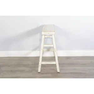 MARINA White Sand 30'H Bench, Wood Seat