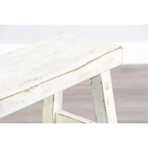 MARINA White Sand 30'H Bench, Wood Seat