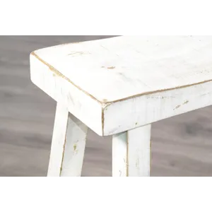 MARINA White Sand 30'H Bench, Wood Seat