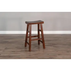 30"H Santa Fe Saddle Seat Stool, Wood Seat